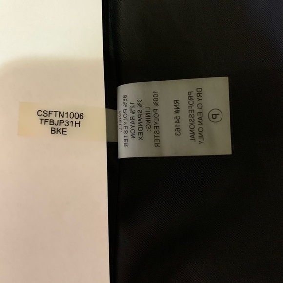 Calvin Klein Intarsia Knit Open Ruffled Open Front Cardigan. Black print size 4P - Picture 4 of 6